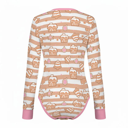 Gingerbread Cutie Long Sleeve CuddleSuit - Puppy's Aesthetics