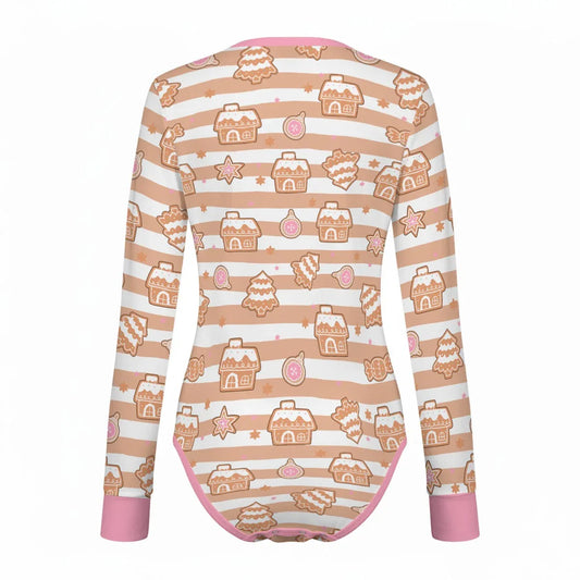 Gingerbread Cutie Long Sleeve CuddleSuit - Puppy's Aesthetics