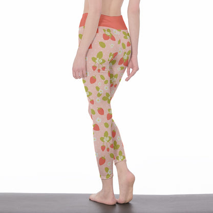 Sweet Strawberry High Waist Leggings