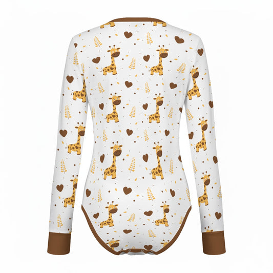 Adorable Giraffe Long Sleeve CuddleSuit