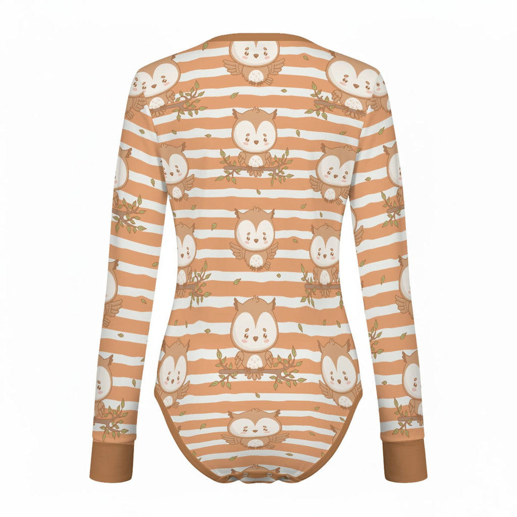 Woodland Owls Long Sleeve CuddleSuit
