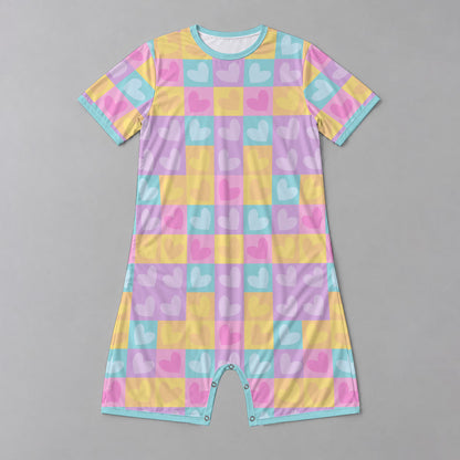 Pastel Heart Parade Play Snap Romper
