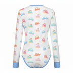 Pastel Cars & Trains Long Sleeve CuddleSuit