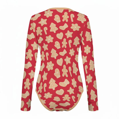Gingerbread Dreams Long Sleeve CuddleSuit - Puppy's Aesthetics