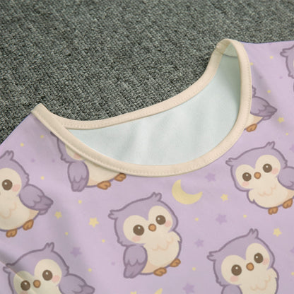 Moonlit Hoot Short Sleeve CuddleSuit