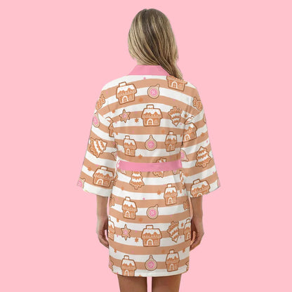 Gingerbread Cutie Satin Robe - Puppy's Aesthetics
