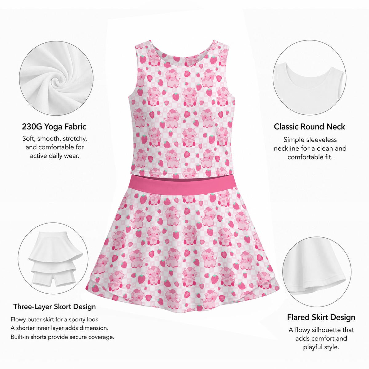 Berry Moo Darling Active Skirt Set