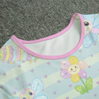 Buggy Blossom Striped Adult Cuddlesuit