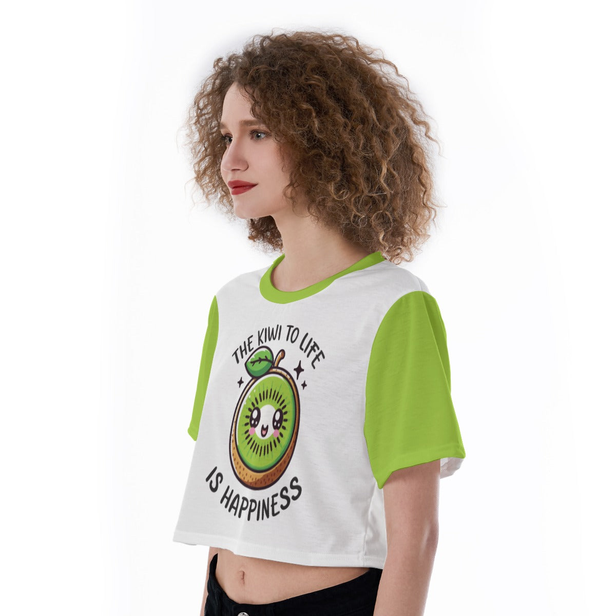 Kiwi Life Graphic Crop Tee