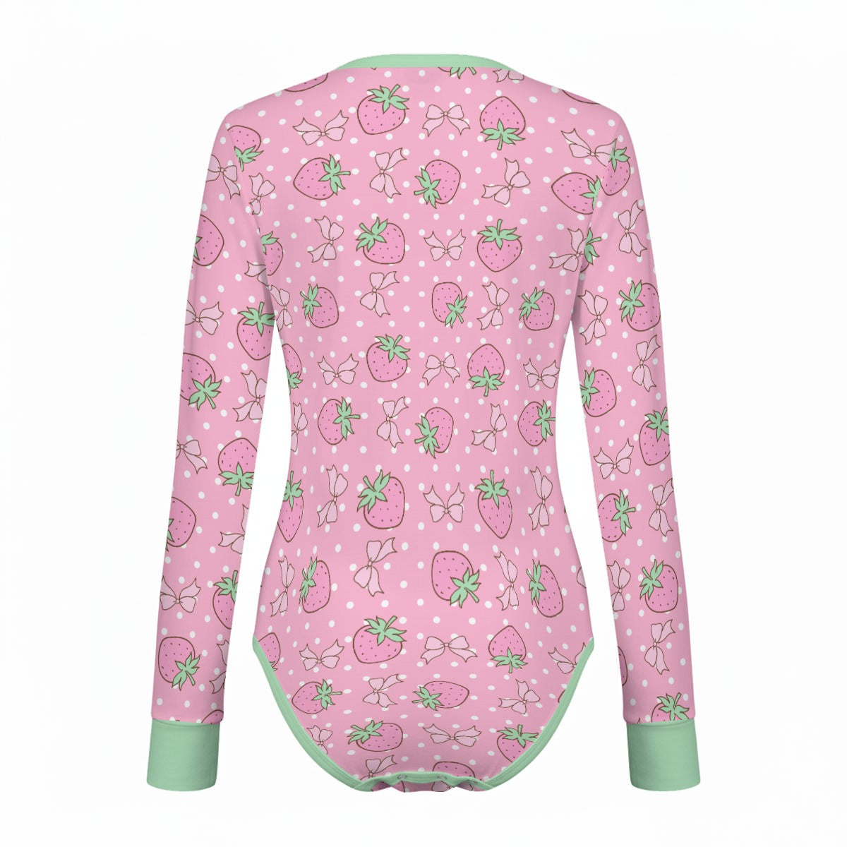 Strawberry Sweetheart Long Sleeve CuddleSuit