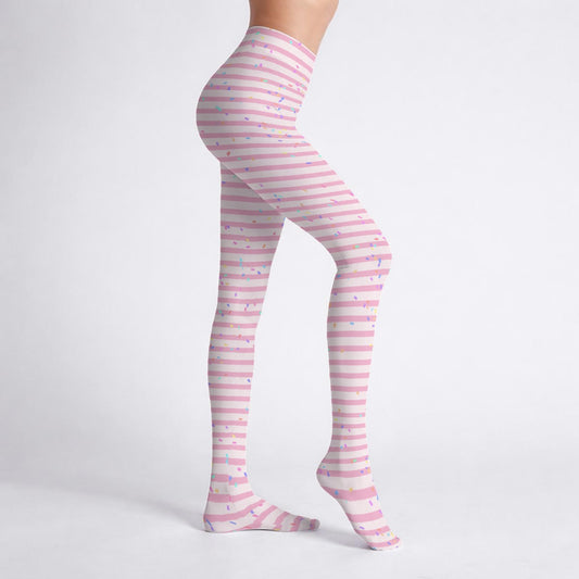 Sweet Sprinkle Stripes Stretch Tights