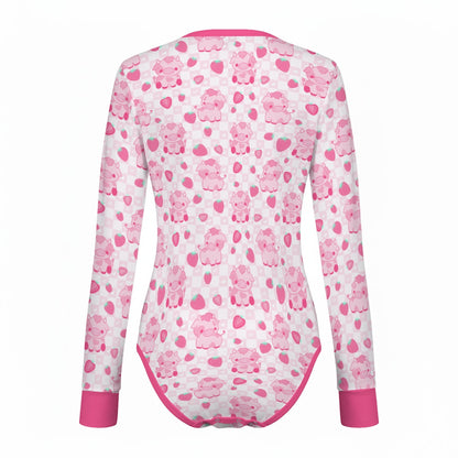 Berry Moo Long Sleeve CuddleSuit
