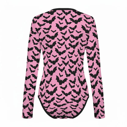 Pastel Batty Long Sleeve Bodysuit - Puppy's Aesthetics