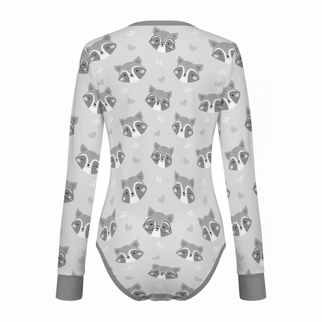 Sleepy Raccoon Long Sleeve CuddleSuit