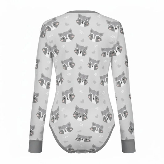 Sleepy Raccoon Long Sleeve CuddleSuit - Puppy's Aesthetics