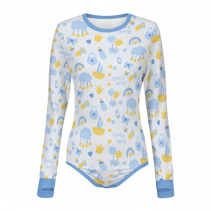 Baby Boy Dreams Long Sleeve CuddleSuit - Puppy's Aesthetics