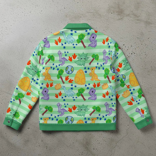 Dino Doodles Unisex Collared Jacket - Puppy's Aesthetics