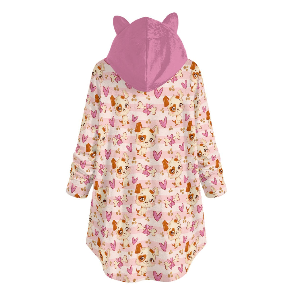 Puppy Love Flannel Ears Hoodie