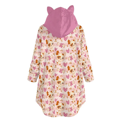 Puppy Love Flannel Ears Hoodie - Puppy's Aesthetics