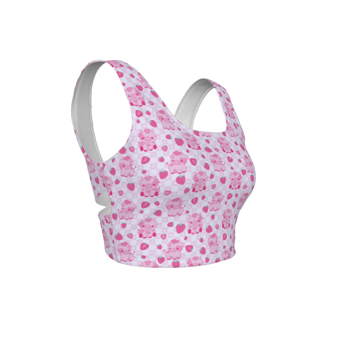 Berry Moo Cross-Back Sports Bra