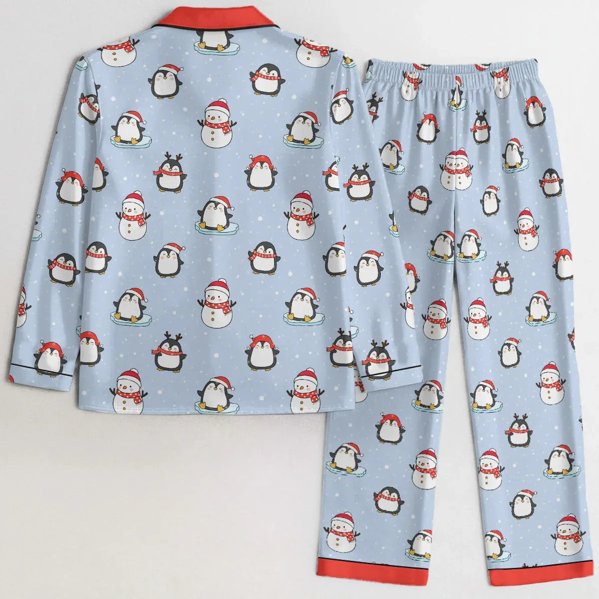 Frosty Friends Satin Pajama Set - Puppy's Aesthetics