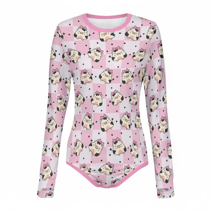 Pink Meadow Long Sleeve CuddleSuit - Puppy's Aesthetics