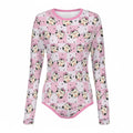 Pink Meadow Long Sleeve CuddleSuit - Puppy's Aesthetics