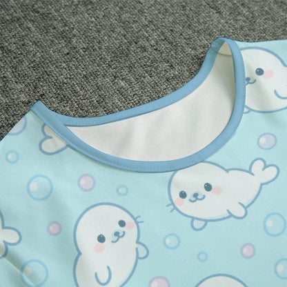 Bubbly Seal Short Sleeve CuddleSuit