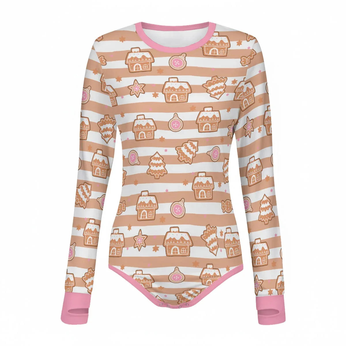 Gingerbread Cutie Long Sleeve CuddleSuit - Puppy's Aesthetics