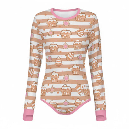 Gingerbread Cutie Long Sleeve CuddleSuit - Puppy's Aesthetics