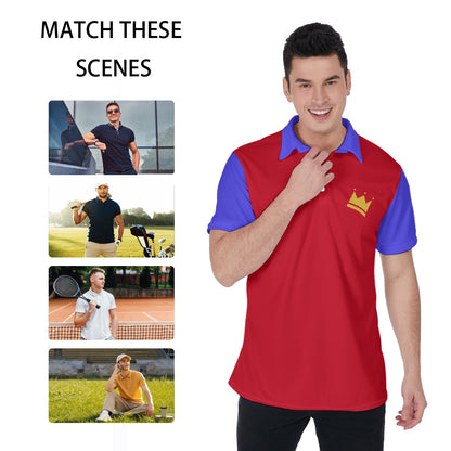 Red & Blue Crown Polo Shirt