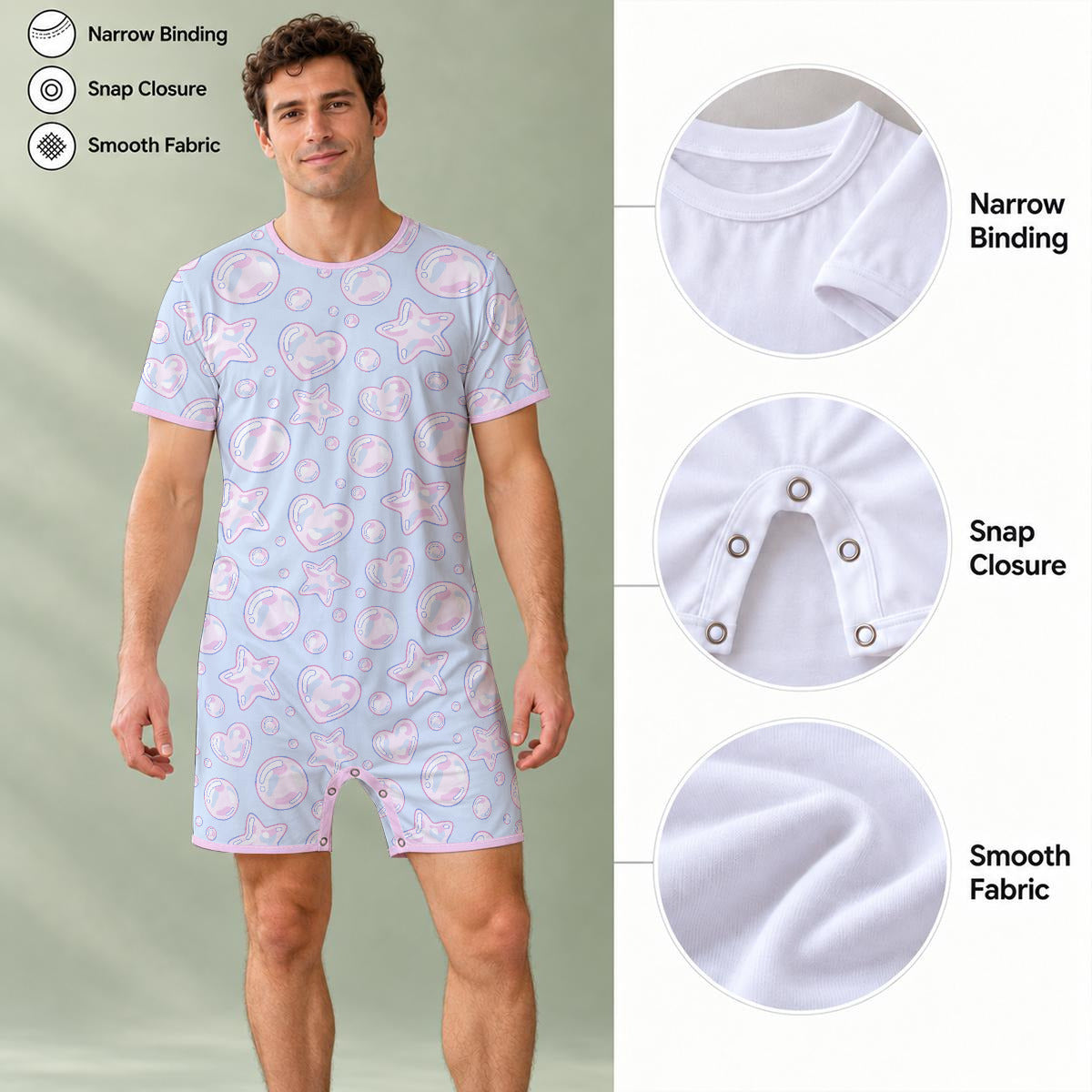 Pastel Bubbles Play Snap Romper