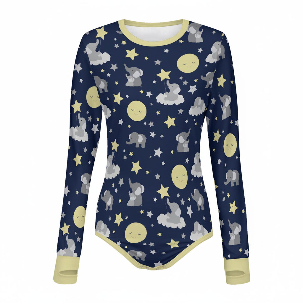 Dreamy Elephants Long Sleeve CuddleSuit