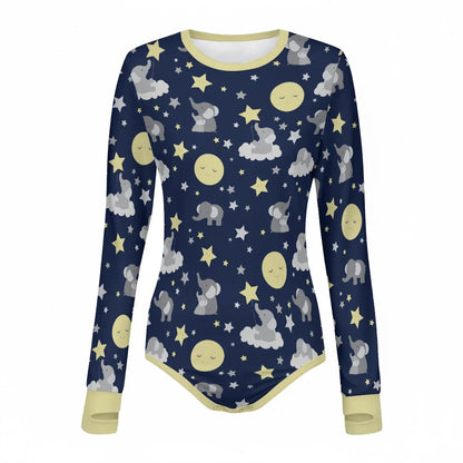 Dreamy Elephants Long Sleeve CuddleSuit - Puppy's Aesthetics