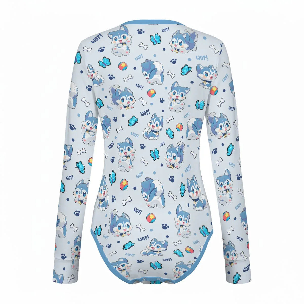 Blue Pup Long Sleeve CuddleSuit - Puppy's Aesthetics