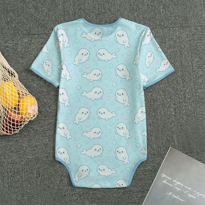 Bubbly Seal Short Sleeve CuddleSuit
