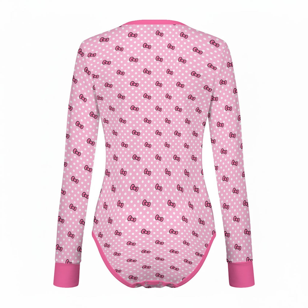 Sweet Bow Long Sleeve CuddleSuit