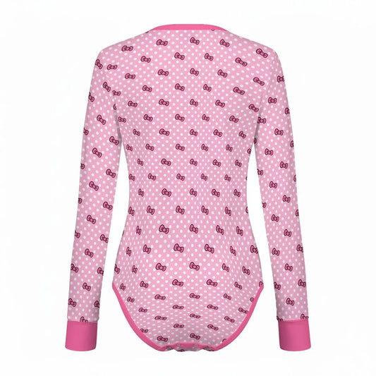 Sweet Bow Long Sleeve CuddleSuit - Puppy's Aesthetics