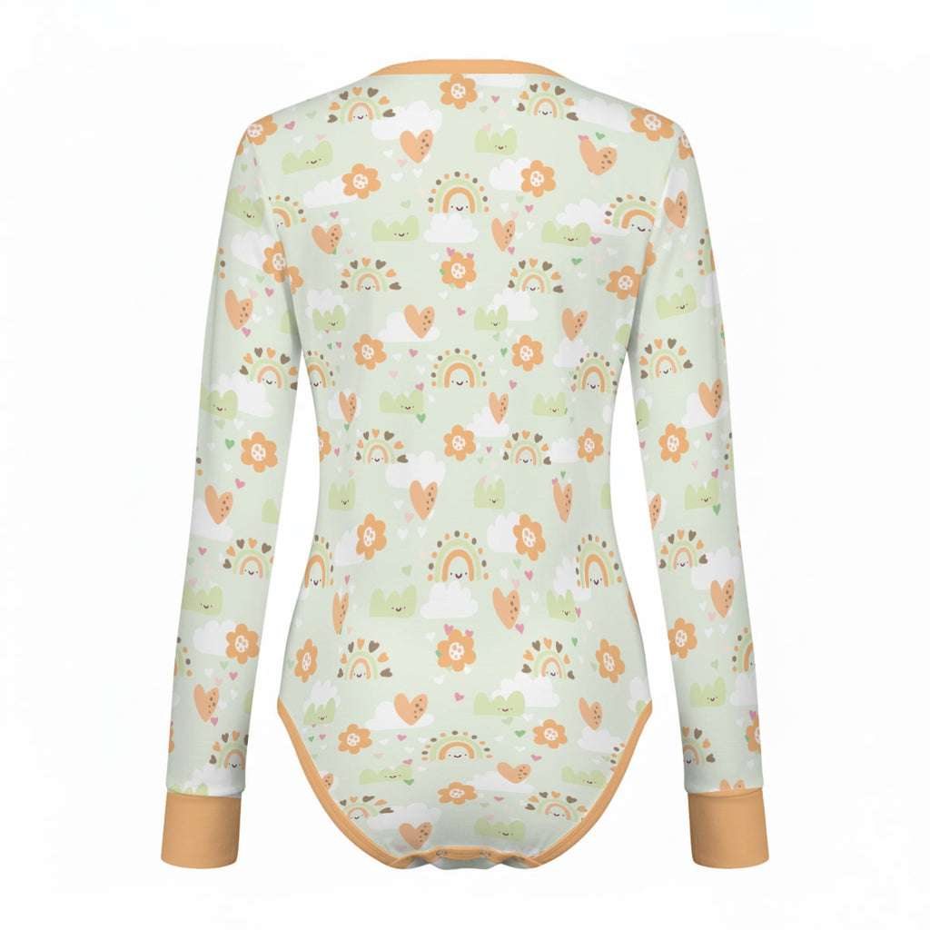 Mint Meadow Long Sleeve CuddleSuit