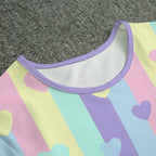 Pastel Stripes & Hearts Adult CuddleSuit