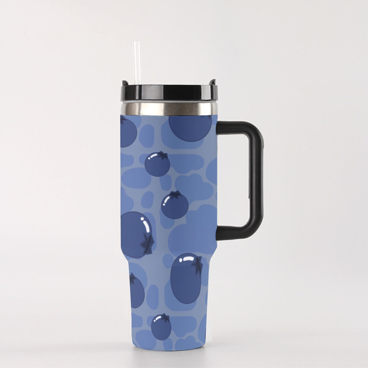 Blueberry Cow 40oz Tumbler With Handle