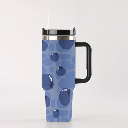 Blueberry Cow 40oz Tumbler With Handle