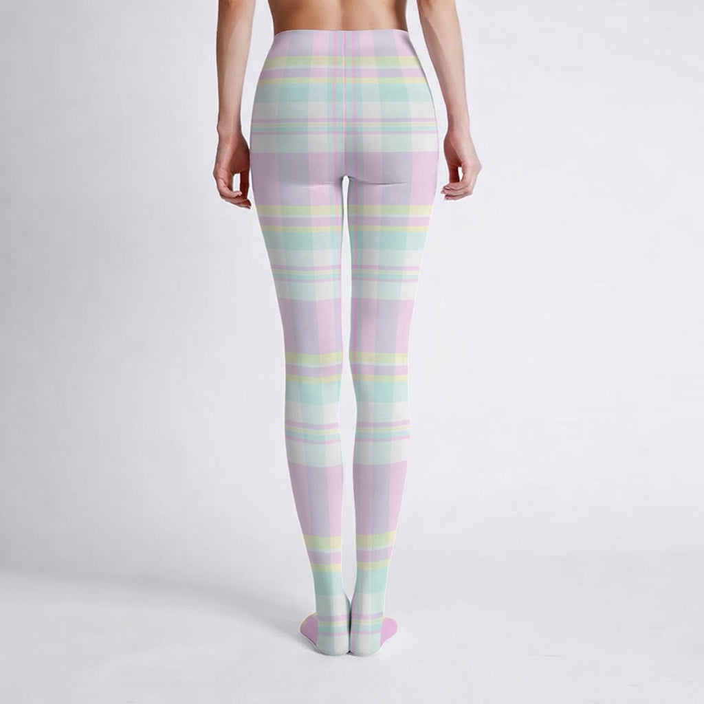 Pastel Plaid Soft Stretch Tights