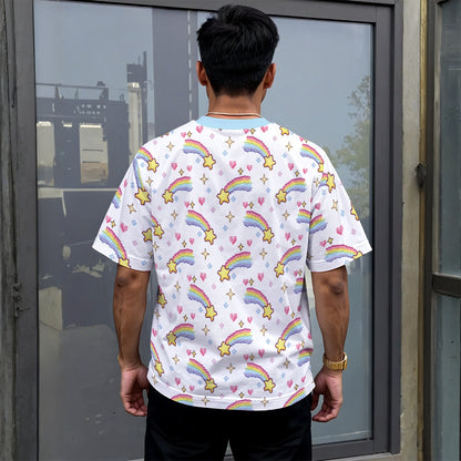 Pixel Rainbow Star Play Tee