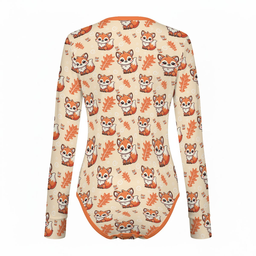 Foxy Fall Long Sleeve CuddleSuit