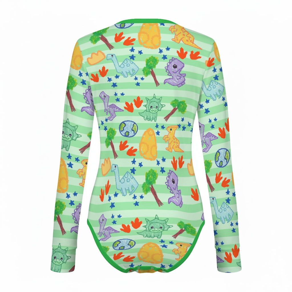Dino Doodles Long Sleeve CuddleSuit