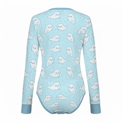 Bubbly Seal Long Sleeve CuddleSuit