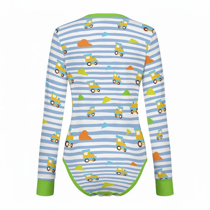 Vroom Vroom Baby Long Sleeve CuddleSuit - Puppy's Aesthetics