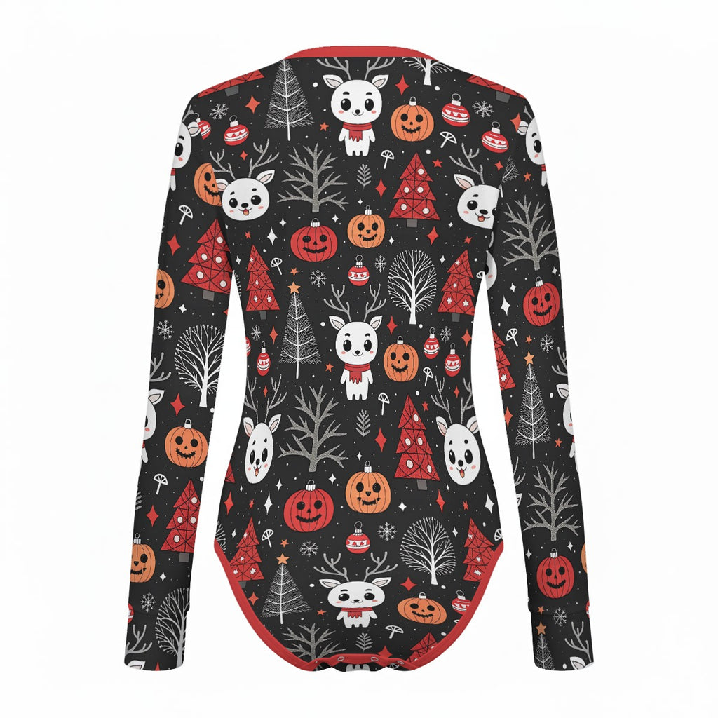 Gothic Christmas Long Sleeve CuddleSuit