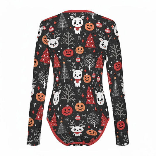 Gothic Christmas Long Sleeve CuddleSuit - Puppy's Aesthetics